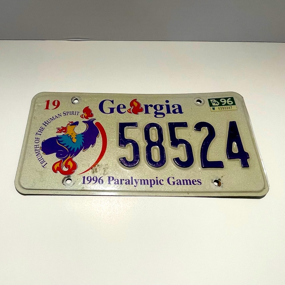 Georgia 1996 Paralympic Games License Plate